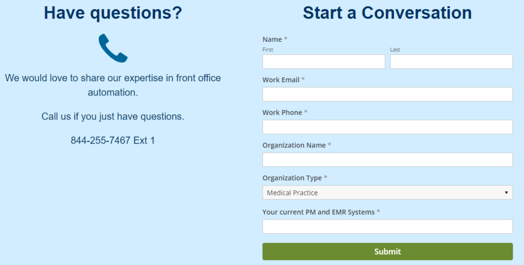 Simple Interact contact form