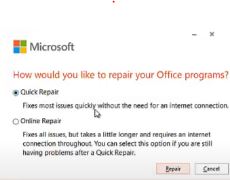 By repairing the Office 365 on your PC