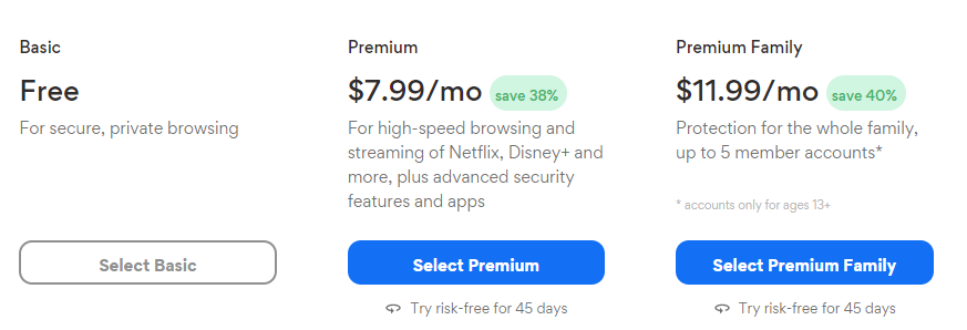 Hotspot Shield pricing