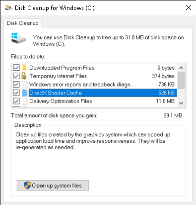 disk cleanup