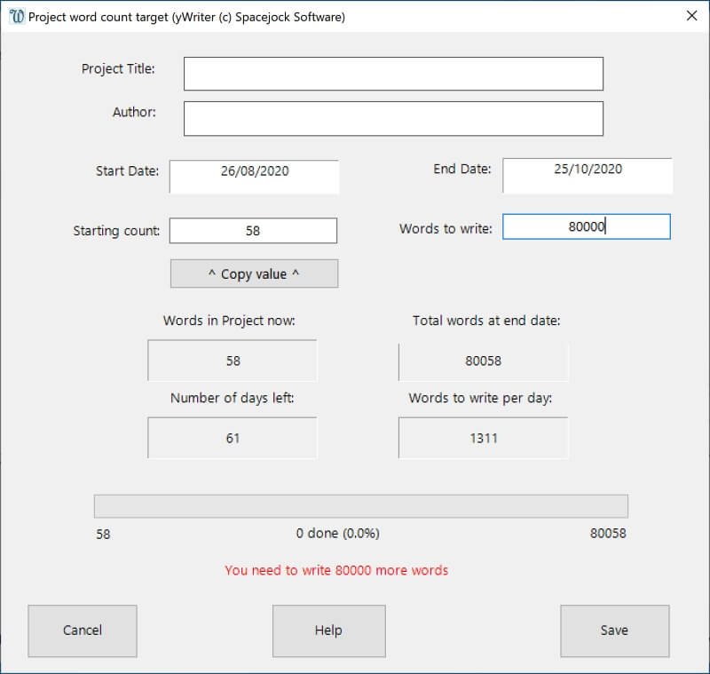 ywriter tracking