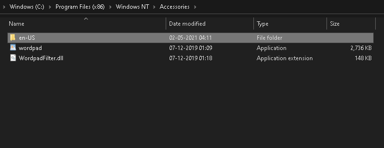 Windows NT folder accessories
