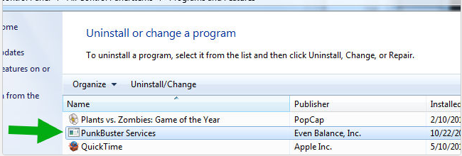 uninstall punkbuster
