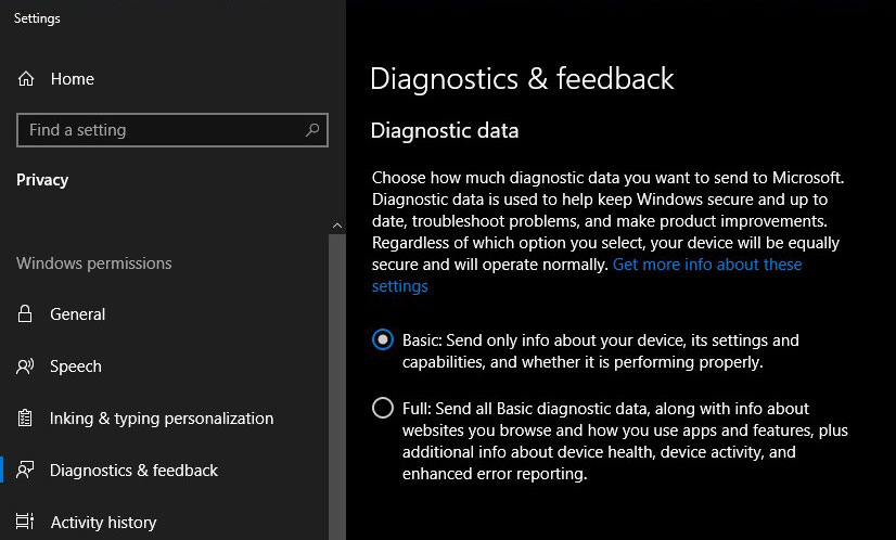 disagnostics tracking
