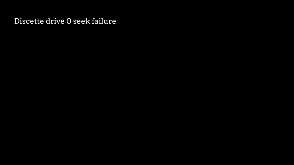 Diskette Drive 0 seek failure2