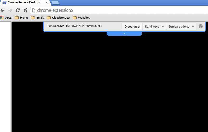 Chrome Remote Desktop shows black screen