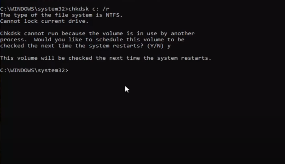 chkdsk command in cmd