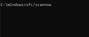 command prompt sfc/scannow