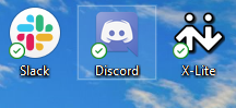 Green ticks on icons