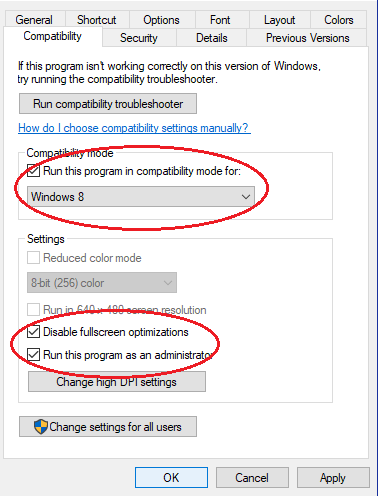 changing compatibility of an application