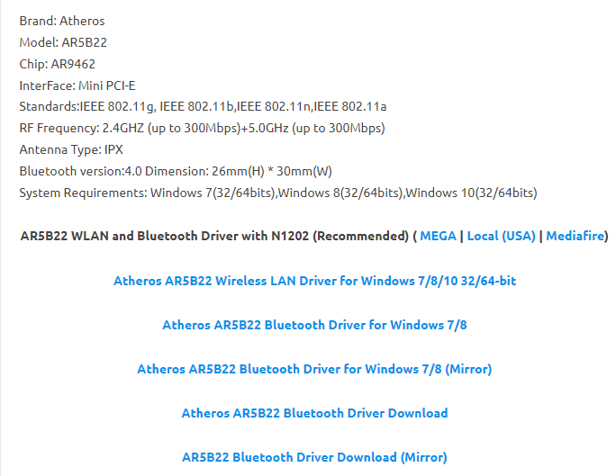 installing atheros bluetooth drivers