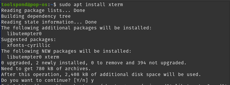 Installing Xterm on Debian-based POP!_os.