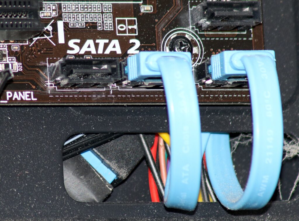 SATA2 ports on a motherboard (Wikipedia)