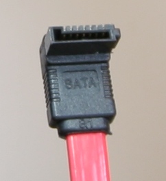 L-shaped SATA data cable. (Wikipedia)