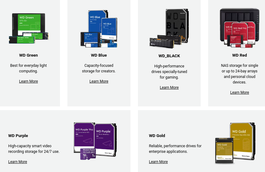 WD color scheme on their official website.