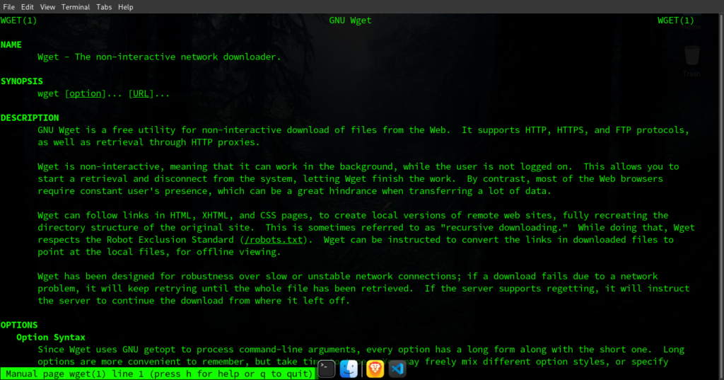 Wget manual.