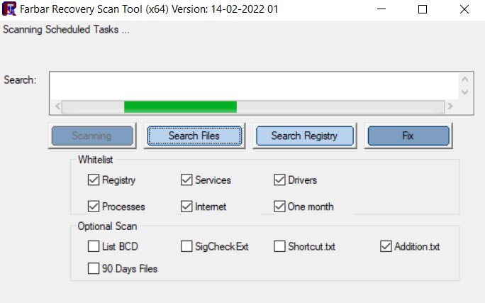 fix with farbar recovery scan tool