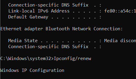  Renewing IP Address: Reset IP Address