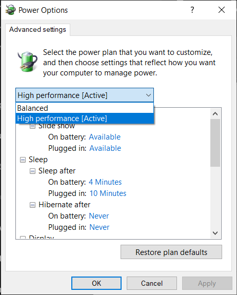 Power Options: Battery Save Mode