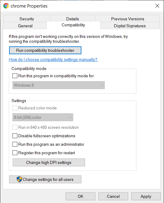 Disabling Chrome Compatibility Mode