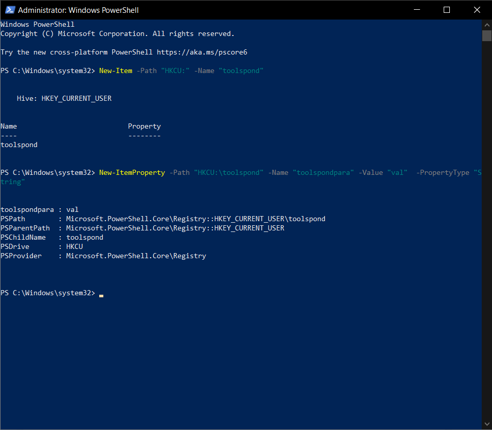 Assign Property Valur: Windows Powershell (Administrator)