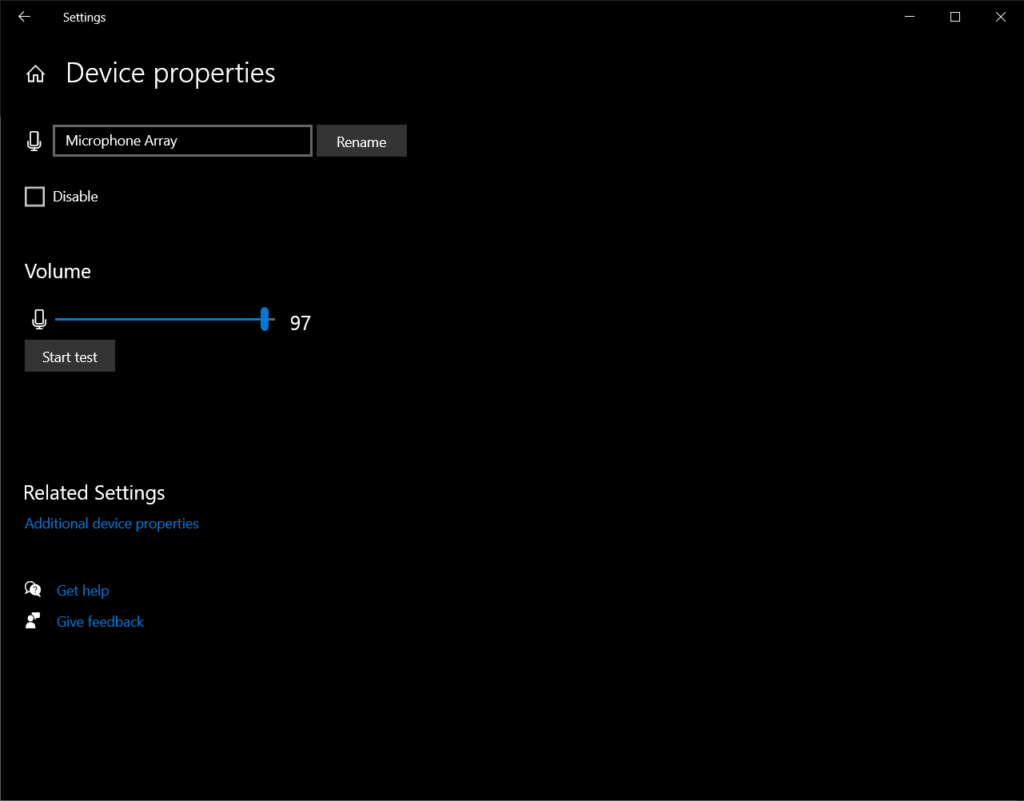 Device Properties