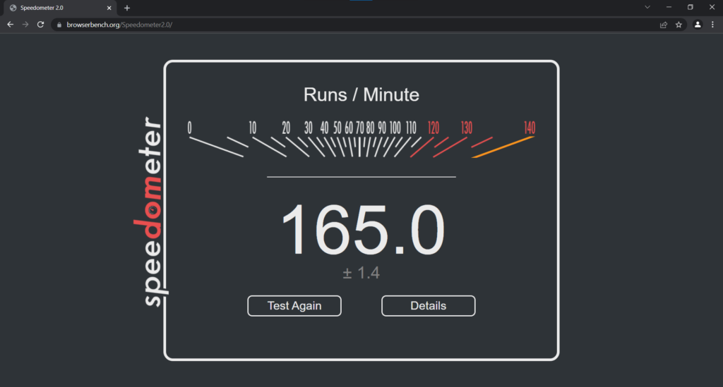 Google Chrome Benchmark Test