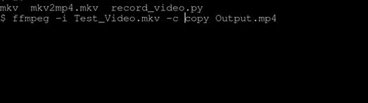 Convert mp4 to mkv using FFmpeg without re-encoding