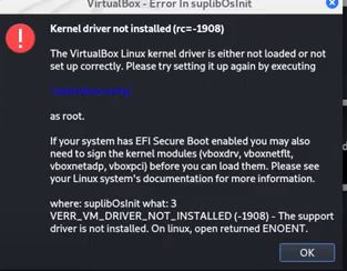 Fix VirtualBox kernel driver not installed error on Linux